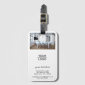 Étiquette À Bagage Ajouter votre logo personnalisé Texte de société p (Devant Vertical)