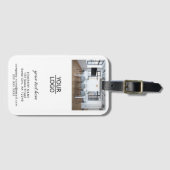 Étiquette À Bagage Ajouter votre logo personnalisé Texte de société p (Devant Horizontal)