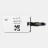 Étiquette À Bagage Ajouter votre logo QR Code Promotion de texte pers (Dos horizontal)