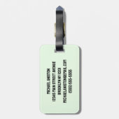 Étiquette À Bagage Ajouter votre marque d'aquarelle Nam Green Tractor (Dos Vertical)