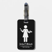 Étiquette À Bagage Ajouter votre nom| Cote coiffeur (Dos Vertical)