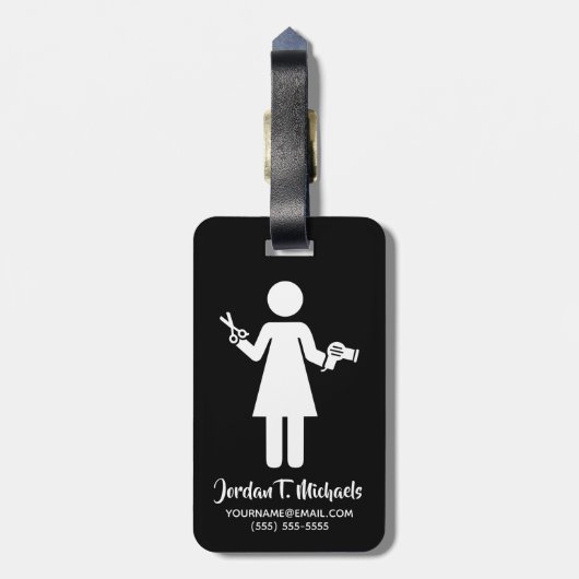 Étiquette À Bagage Ajouter votre nom| Cote coiffeur (Dos Vertical)