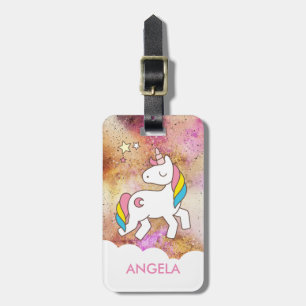 Étiquette À Bagage Ajouter Votre Nom Cute Magique Unicorn Personnalis