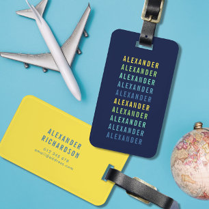 Étiquette À Bagage Ajouter Votre Nom Fun Color Gradient