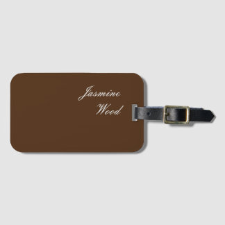 Étiquette À Bagage Ajouter Votre Nom Moderne Minimaliste Brown