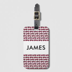 Étiquette À Bagage Ajouter votre nom Red Fire truck Personnalisé