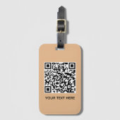 Étiquette À Bagage Ajouter votre propre code QR texte numérisation Cr (Devant Vertical)