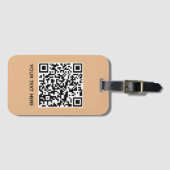 Étiquette À Bagage Ajouter votre propre code QR texte numérisation Cr (Devant Horizontal)
