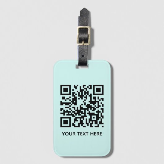Étiquette À Bagage Ajouter votre propre code QR texte Scan Minimal Aq (Devant Vertical)