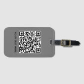 Étiquette À Bagage Ajouter votre propre code QR texte Scan Minimal Si (Devant Horizontal)