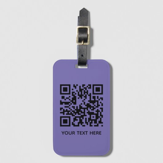 Étiquette À Bagage Ajouter votre propre code QR texte Scan Minimal Si (Devant Vertical)