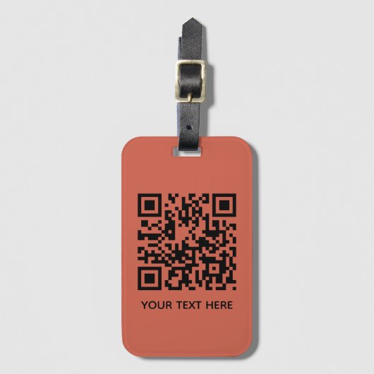 Étiquette À Bagage Ajouter votre propre code QR texte Scan Minimal Te (Devant Vertical)