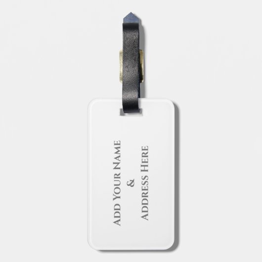 Étiquette À Bagage Ajouter votre propre étiquette de bagages photo de (Dos Vertical)