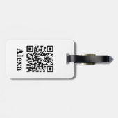 Étiquette À Bagage Ajouter votre propre QR Code Scan Minimal Simple L (Dos horizontal)