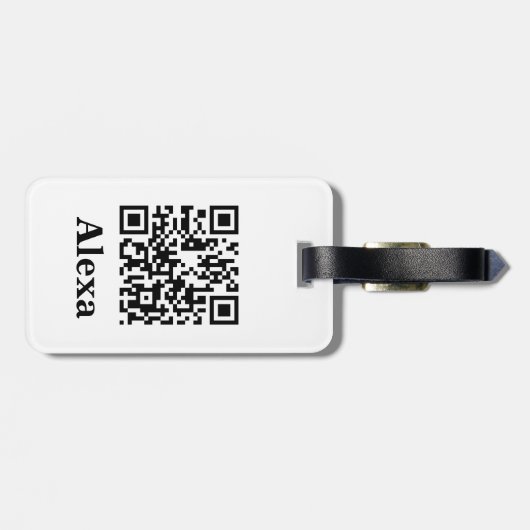 Étiquette À Bagage Ajouter votre propre QR Code Scan Minimal Simple L (Dos horizontal)