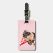 Étiquette À Bagage Ajouter votre propre voyage photo chien | carlin d (Devant Vertical)