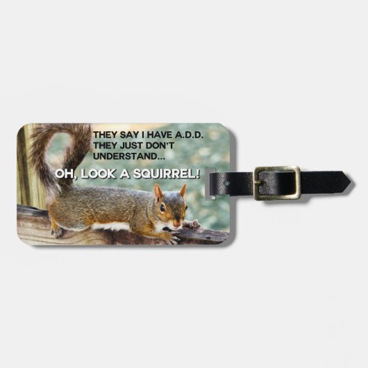 Étiquette À Bagage AJOUTEZ la photo d'écureuil (Devant horizontal)