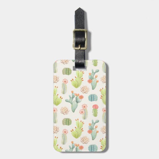Étiquette À Bagage Ajoutez votre cactus et Succulent en pastel | mous (Devant Vertical)