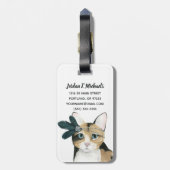 Étiquette À Bagage Ajoutez votre chat nommé de | Downton (Dos Vertical)