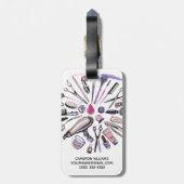 Étiquette À Bagage Ajoutez votre conception nommée de cercle de (Dos Vertical)