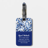 Étiquette À Bagage Ajoutez votre encre | peinte à la main nommée (Dos Vertical)