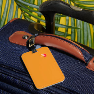 Étiquette À Bagage Ajoutez Votre Initiale Orange  