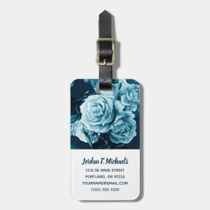 Étiquette À Bagage Ajoutez votre motif   classique nommé de rose de
