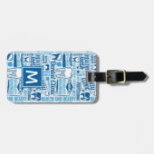 Étiquette À Bagage Ajoutez votre motif dentaire | bleu nommé de (Devant horizontal)