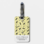 Étiquette À Bagage Ajoutez votre motif | jaune nommé d'outil de (Dos Vertical)