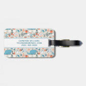 Étiquette À Bagage Ajoutez votre motif mignon nommé de griffonnage de (Dos horizontal)