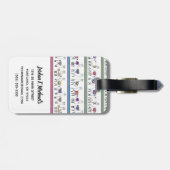 Étiquette À Bagage Ajoutez votre motif nommé de rayure de lama de | (Dos horizontal)