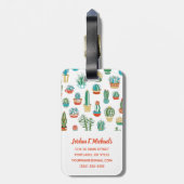 Étiquette À Bagage Ajoutez votre motif nommé de Succulents de | (Dos Vertical)