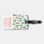 Étiquette À Bagage Ajoutez votre motif nommé de Succulents de | (Dos horizontal)