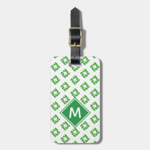 Étiquette À Bagage Ajoutez votre motif vert nommé de dent de plaid