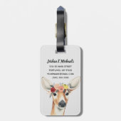 Étiquette À Bagage Ajoutez votre nom | Cerf forestier de la Couronne (Dos Vertical)