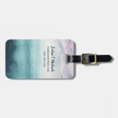 Étiquette À Bagage Ajoutez votre nom | Dusk on the Bay - Aquarelle (Devant horizontal)