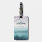 Étiquette À Bagage Ajoutez votre nom | Dusk on the Bay - Aquarelle (Dos Vertical)
