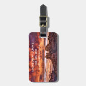 Étiquette À Bagage Ajoutez votre nom | Gloire du matin rose (Devant Vertical)