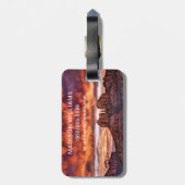 Étiquette À Bagage Ajoutez votre nom | Gloire du matin rose (Dos Vertical)