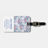 Étiquette À Bagage Ajoutez votre | nommé rose et motif de rose de (Devant horizontal)