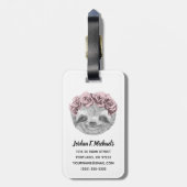 Étiquette À Bagage Ajoutez votre portrait nommé de | de guirlande (Dos Vertical)