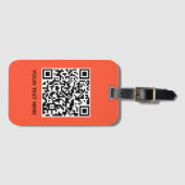 Étiquette À Bagage Ajoutez votre propre code QR texte Scan Minimal Re (Devant Horizontal)