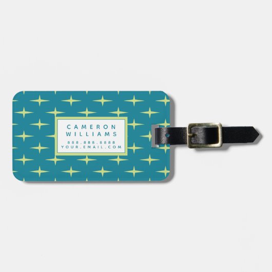 Étiquette À Bagage Ajoutez votre | rétro profil sous convention (Devant horizontal)