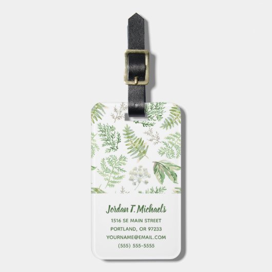 Étiquette À Bagage Ajoutez votre verdure nommée de forêt de | (Devant Vertical)