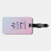 Étiquette À Bagage Ajoutez votre vie heureuse de cheveux | heureux (Dos horizontal)