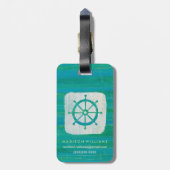 Étiquette À Bagage Ajoutez votre volant | côtier nommé d'Aqua de (Dos Vertical)