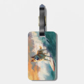 Étiquette À Bagage Akita Beach Surf Peinture (Dos Vertical)