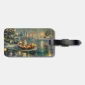 Étiquette À Bagage Akita Christmas Festive Voyage (Dos horizontal)