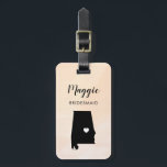 Étiquette À Bagage Alabama Carte Bagage Balise pour la fête de mariag<br><div class="desc">Ces étiquettes de bagage d'état font les étiquettes cadeau de mariage parfait ou les étiquettes de sac de bienvenue. Cravate-le à vos cadeaux de demoiselle d'honneur au lieu d'une étiquette-cadeau typique en papier, et ils peuvent l'utiliser pendant des mois et des années à venir. Les étiquettes ont un arrière -...</div>