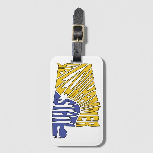 Étiquette À Bagage Alabama surnom Word Art (Devant Vertical)